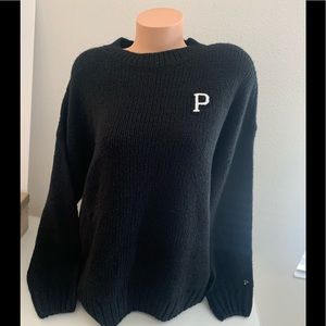 NWT VS  PINK Crew Pullover Knit  Sweater Black M